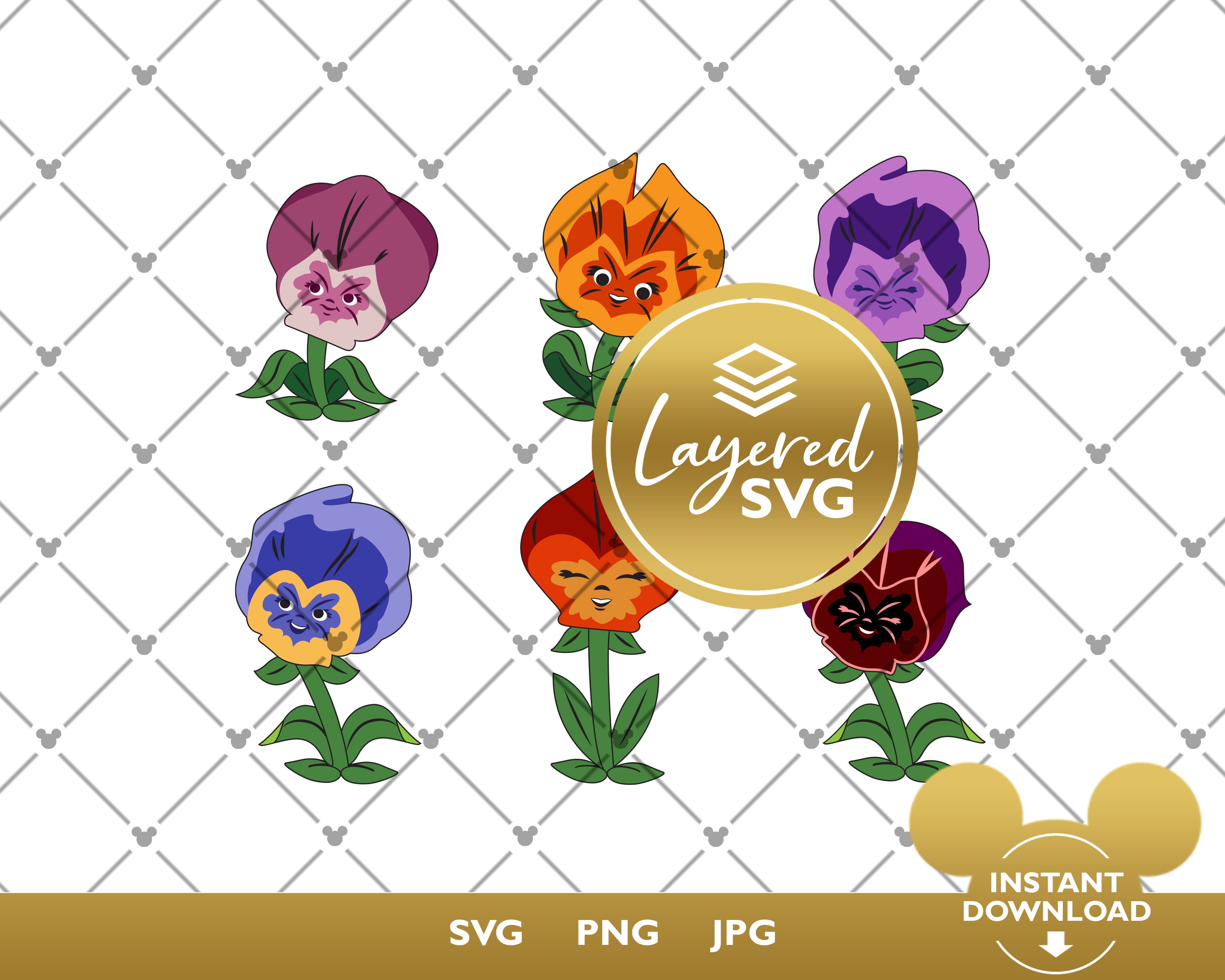 Alice in Wonderland SVG - Talking Flowers - Cricut and Silhouette