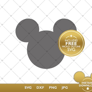 Mickey Mouse head SVG cutting file - with FREE Mickey outline SVG! - Silhouette Cricut