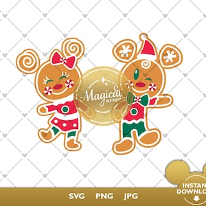 Mickey and Minnie Gingerbread SVG - Christmas snacks