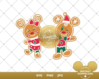 Mickey and Minnie Gingerbread SVG - Christmas snacks