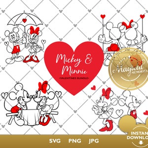 Mickey and Minnie Valentines SVG Bundle - Valentines Day SVG - Mickey Valentine - Minnie Valentine