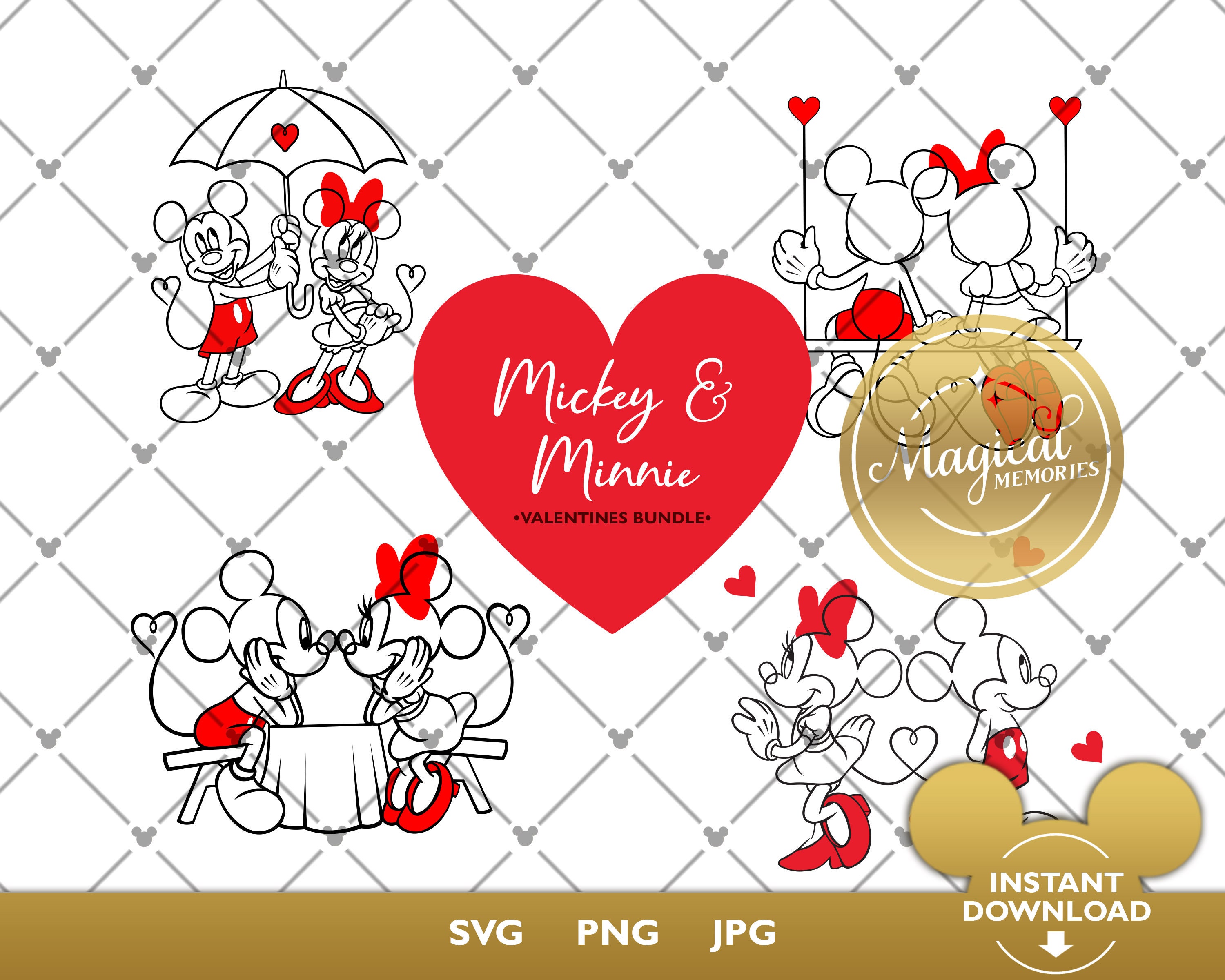 Minnie Mouse Valentines SVG, Disney Valentines SVG, Disney Minnie Love SVG  - SVG Dreamer Store