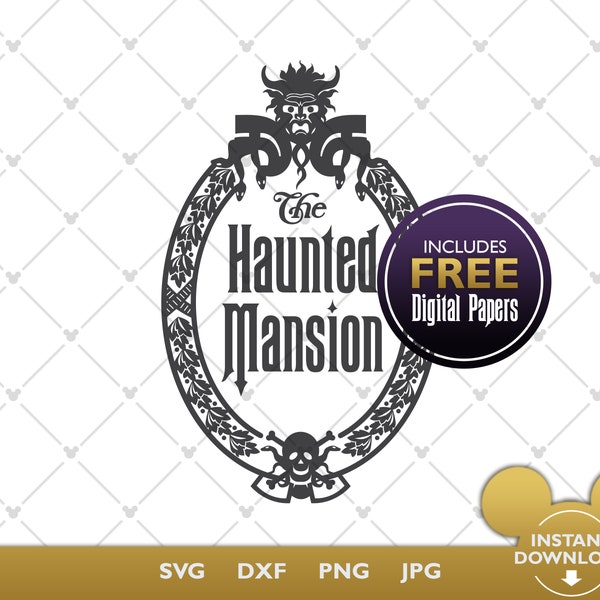 El archivo de corte Haunted Mansion Plaque SVG - Halloween - Cricut & Silhouette archivo de corte