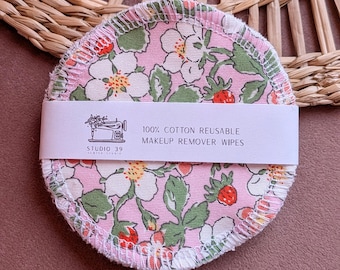Cotton Reusable Face Pads Set of 5 | Eco Friendly Makeup Remover Pads | Washable Face Wipes | Zero Waste Skincare | Handmade