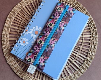 Elastic Notebook Pencil Case: Faux Leather Journal Band, Back to uni. Pen holder. Bookmark. Journal Accessories. Gift for Her. Birthday Gift