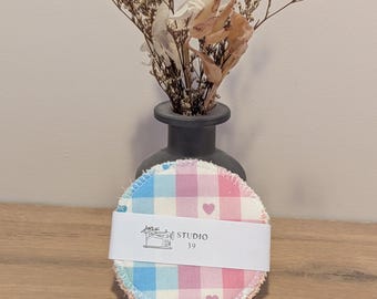 Discos faciales reutilizables Rainbow 100% algodón (set de 5) / Discos desmaquillantes ecológicos / Toallitas faciales lavables / Cuidado de la piel sin residuos / Hechos a mano