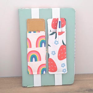 Planner Pen Holder for A5 notebook, Elastic Bookmark, gift for her,  Back to school Accessories, Journaling, Diary, grad gift, ADHD gift