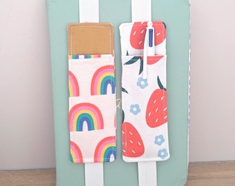 Portalápices para agenda A5, marcapáginas elástico, regalo para ella, accesorios escolares, accesorios para diario, regalo para TDAH. Accesorios para agenda.