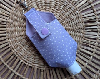 Starry Hand Sanitiser Holder with Clip | Refillable Travel Sanitiser Case | Sun cream Clip-On Keychain for Bags, Lanyards & Belt Loops