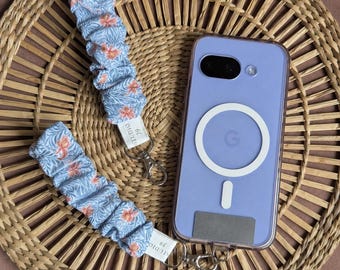 Scrunchie Wristlet with Phone Tether | Anti Drop Phone Strap | Anti Theft Wrist Lanyard | Cute Hands Free Phone Holder