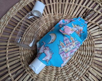 Fanstasy Hand Sanitiser Holder with Lobster Claw Clasp | Refillable Travel Sanitiser Case | Clip-On Keychain for Bags, Lanyards & Belt Loops