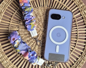Scrunchie Wristlet with Phone Tether | Anti Drop Phone Strap | Anti Theft Wrist Lanyard | Cute Hands Free Phone Holder
