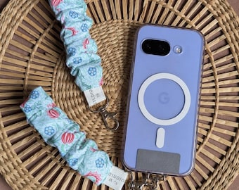 Scrunchie Wristlet with Phone Tether | Anti Drop Phone Strap | Anti Theft Wrist Lanyard | Cute Hands Free Phone Holder