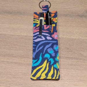 Rainbow Animal Print Pen Holder Clip for Lanyards and Bags