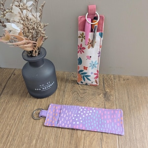 Pink Floral Pen Holder for Lanyard: Clip-On Teacher Nurse Gift
