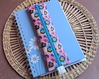 Elastic Notebook Pencil Case: Faux Leather Journal Band, Back to uni. Pen holder. Bookmark. Journal Accessories. Gift for Her. Birthday Gift