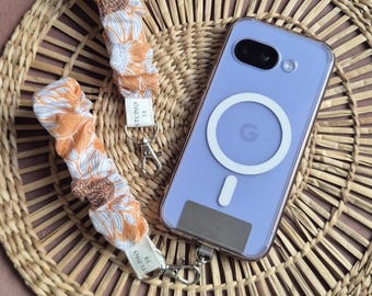 Scrunchie Wristlet with Phone Tether | Anti Drop Phone Strap | Anti Theft Wrist Lanyard | Cute Hands Free Phone Holder