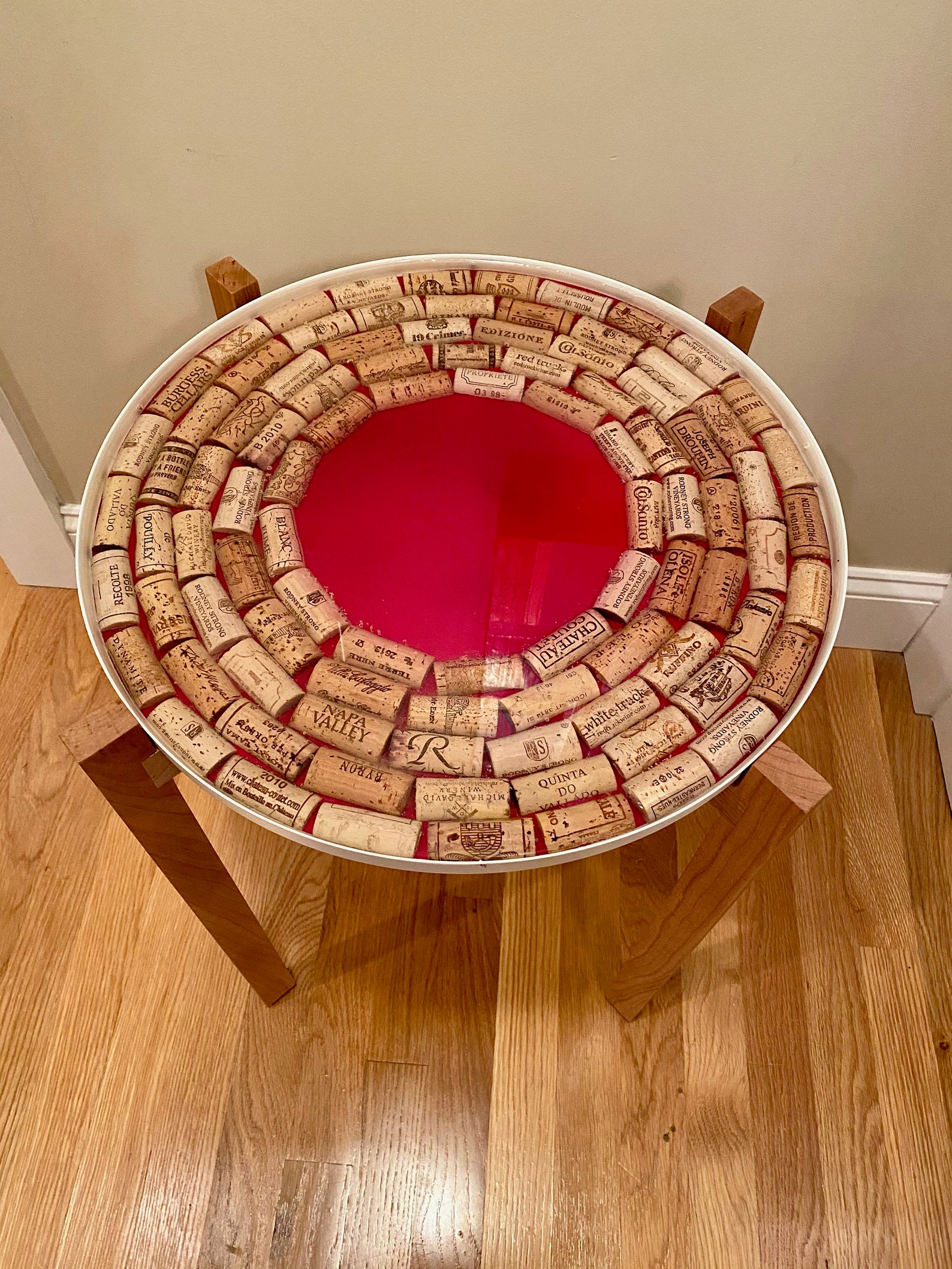 Wine Cork Epoxy Table Etsy