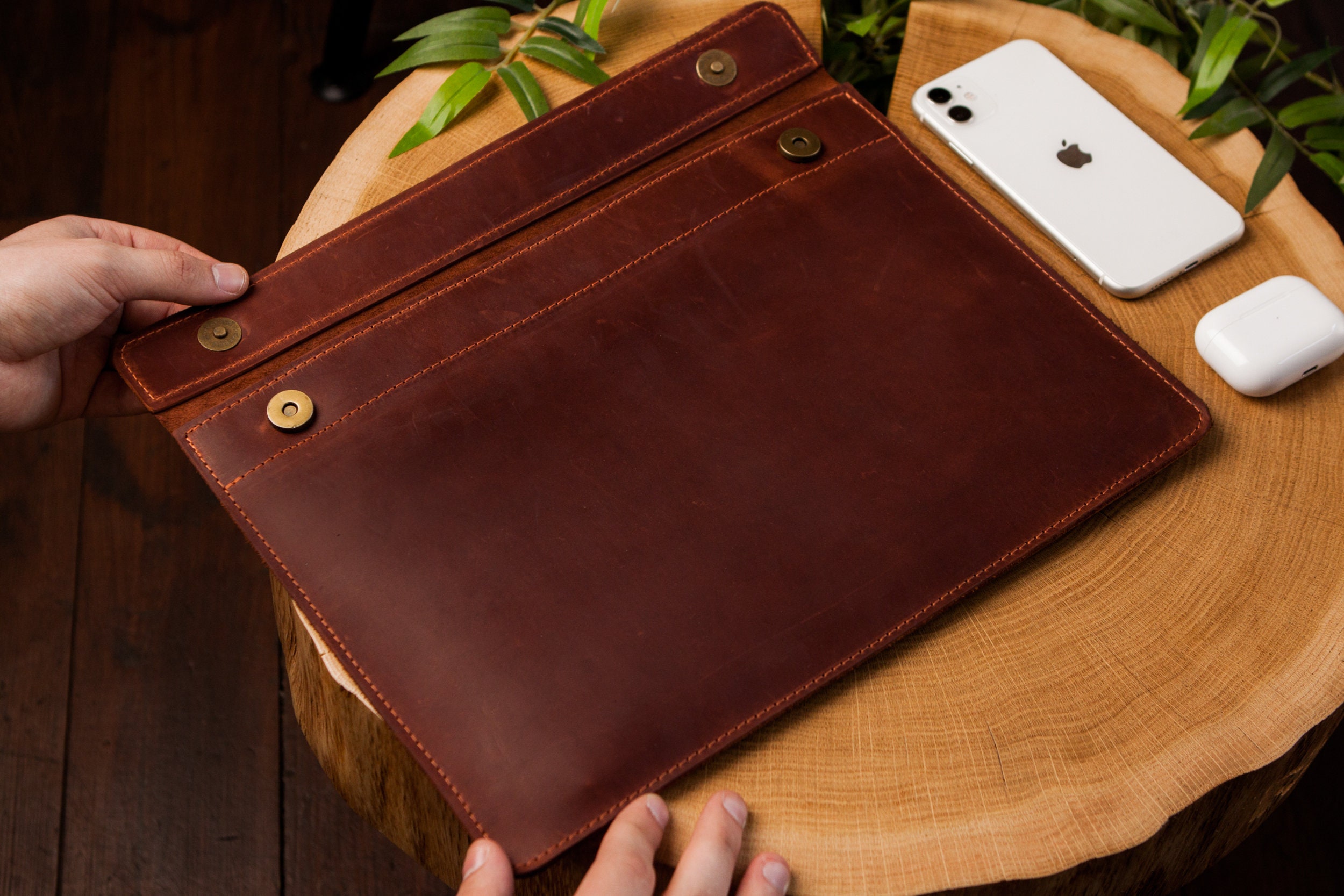 Handmade leather folder Leather document holder Folder Case Etsy