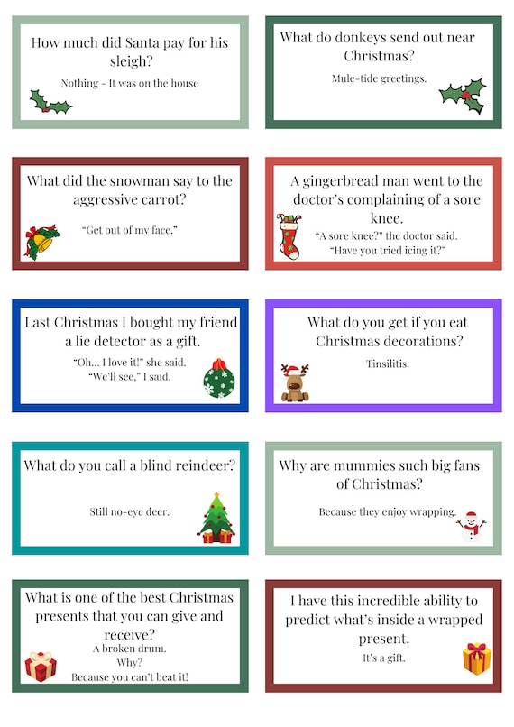 Christmas Cracker Jokes and Bucket List Digital Download Etsy