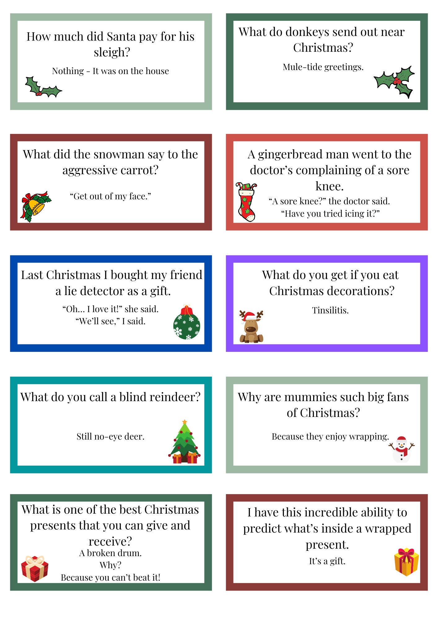 Christmas Cracker Jokes and Bucket List Digital Download Multicoloured