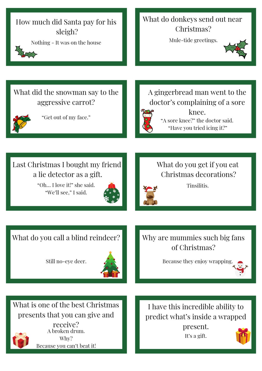 Christmas Cracker Jokes and Bucket List Digital Download - Etsy