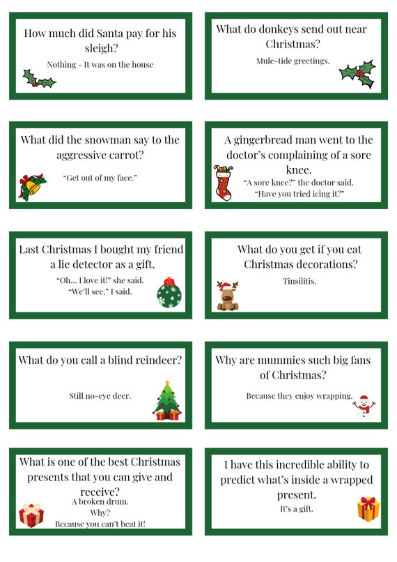 Christmas Cracker Jokes and Bucket List Digital Download Etsy Australia
