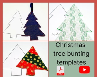 Christmas Tree bunting and decoration templates - PDF - DIGITAL DOWNLOAD