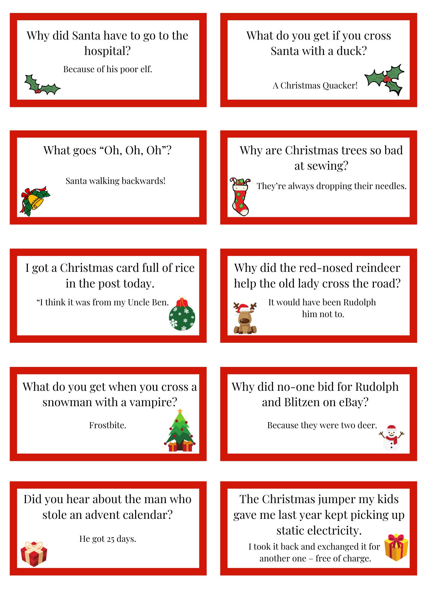 Christmas Cracker Jokes And Bucket List Digital Download Etsy UK
