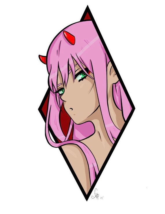 darling in the franxx zero two print etsy