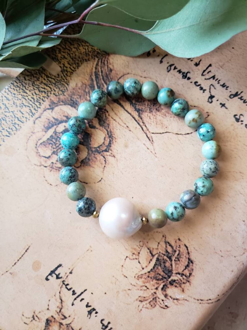 Turquoise and Pearl Bracelet