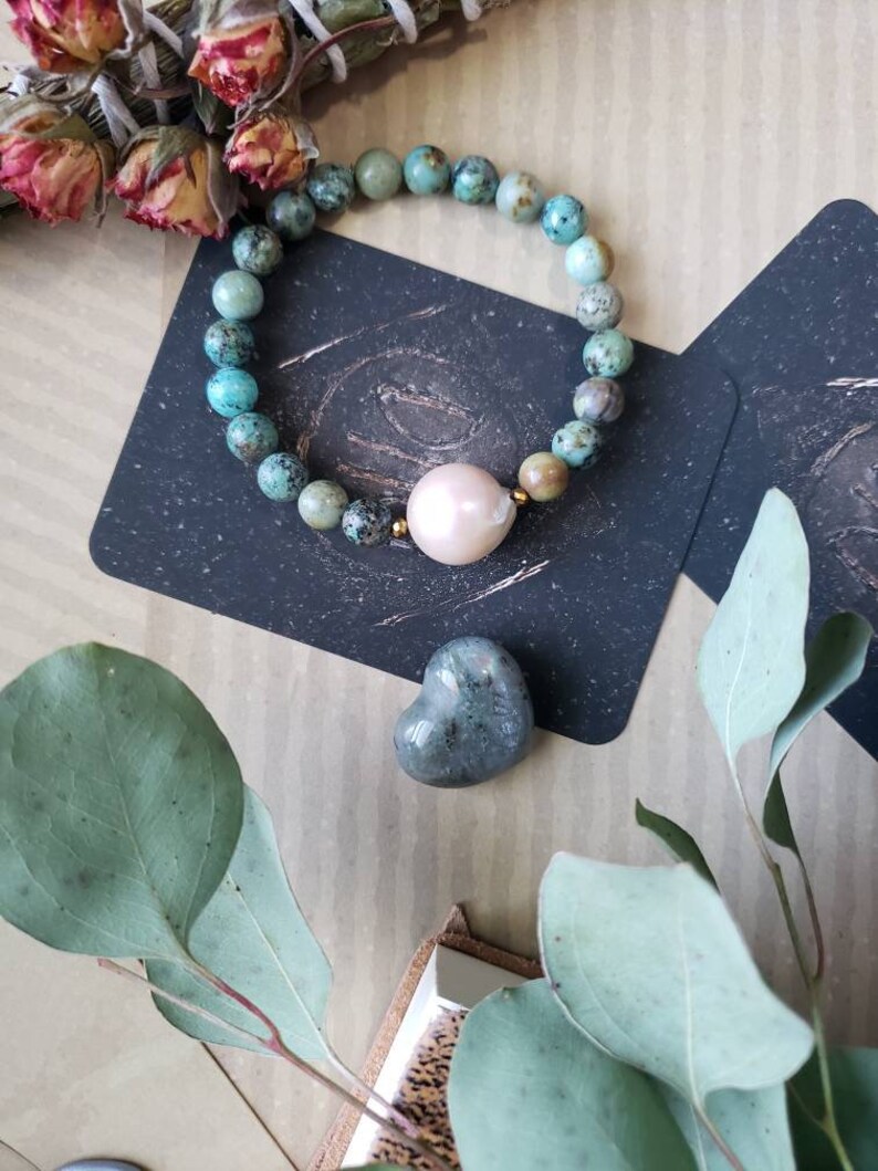 Turquoise and Pearl Bracelet