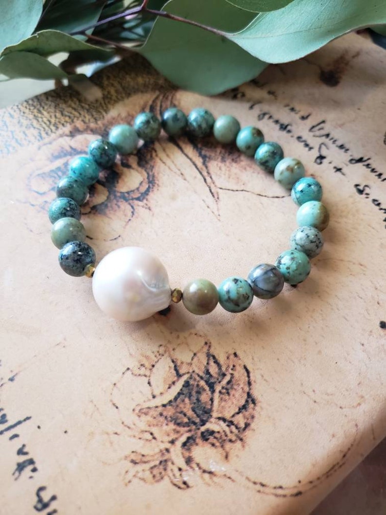 Turquoise and Pearl Bracelet