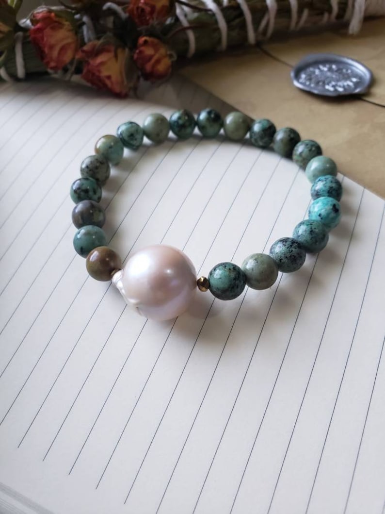 Turquoise and Pearl Bracelet