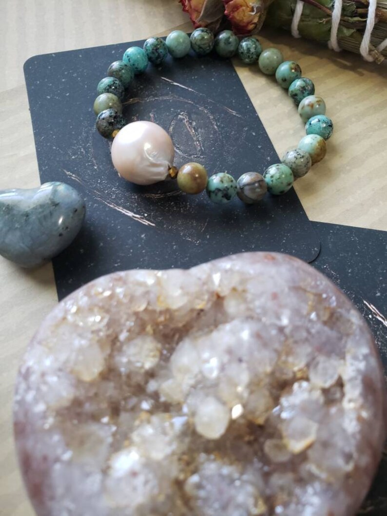 Turquoise and Pearl Bracelet