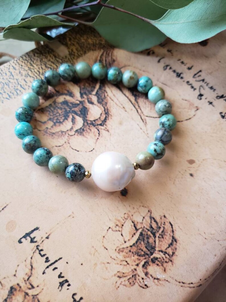 Turquoise and Pearl Bracelet