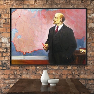 Vintage schilderij, handgemaakt schilderij, socialistisch realisme, portret, USSR, elektrificatieplan, socialistische autoriteit, kunstenaar M. Kordonsky