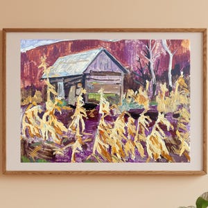 PINTURA ORIGINAL VINTAGE, pintura al óleo, realismo socialista, impresionismo, paisaje, motivo de otoño, artista N. Chernikov