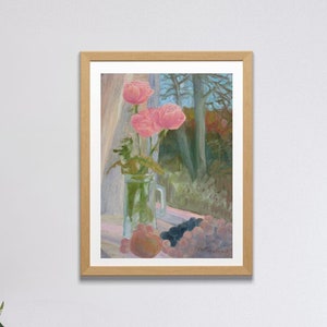 VINTAGE ORIGINAL MALEREI, Ölgemälde, Vintage Realismus, moderne Malerei, Impressionismus, Stillleben, Auf der Fensterbank, Künstler V. Sanzharov