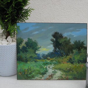 ORIGINAL GEMÄLDE, moderne Malerei, Vintage Realismus, Impressionismus, Malerei, Landschaft, Sommertag, Spaziergang im Wald, 2022, Y. Suprunchuk