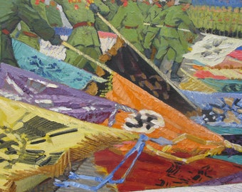 ヴィンテージオリジナル絵画、社会主義リアリズム、ジャンル、勝利