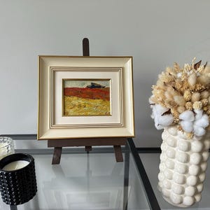 Pintura a óleo original, pintura emoldurada, paisagem abstrata, arte de parede, paisagem, impressionismo, dia quente, artista L. Litvin
