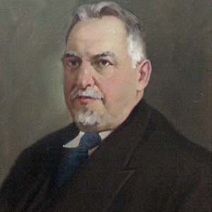 VINTAGE ORIGINAL PAINTING, portrait "Scientist", oil, canvas, painted in 1970, socialist realism