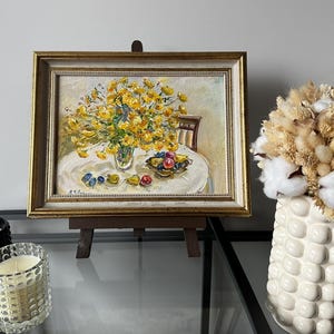 PINTURA ORIGINAL, vintage, realismo, pintura moderna, pintura al óleo, impresionismo, naturaleza muerta, ramo de flores, artista V. Gvozdinsky