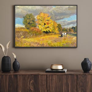 ORIGINAL PAINTING, oil painting, socialist realism, impressionism, landscape, Autumn day, artist O. Guristyuk