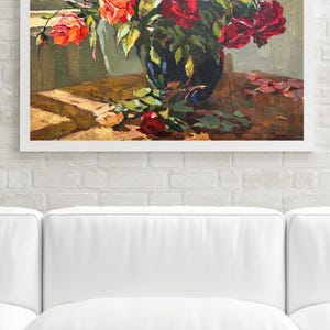 PINTURA ORIGINAL, realismo vintage, impresionismo, realismo socialista, vida rural, naturaleza muerta, flores de verano, artista B. Romanyuk