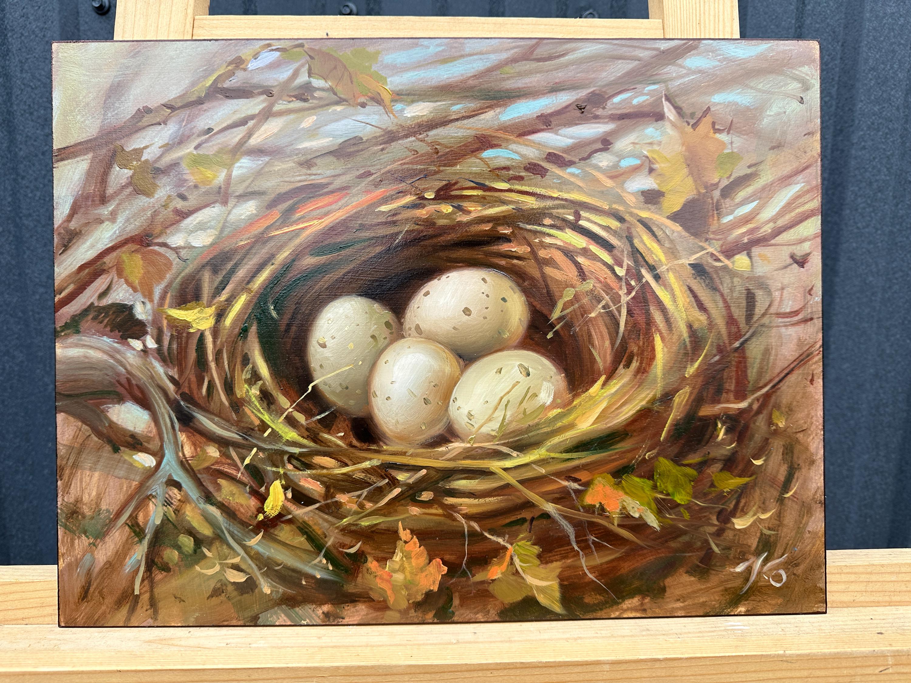 【P0号】【油彩】nest 原画 油絵 oilpainting ORIGINAL PAINTING, Vintage Realism, Oil Painting, Impressionism