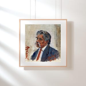 PINTURA VINTAGE, pintura al óleo, realismo vintage, realismo socialista, retrato, retrato masculino, hombre, artista D. Gribok