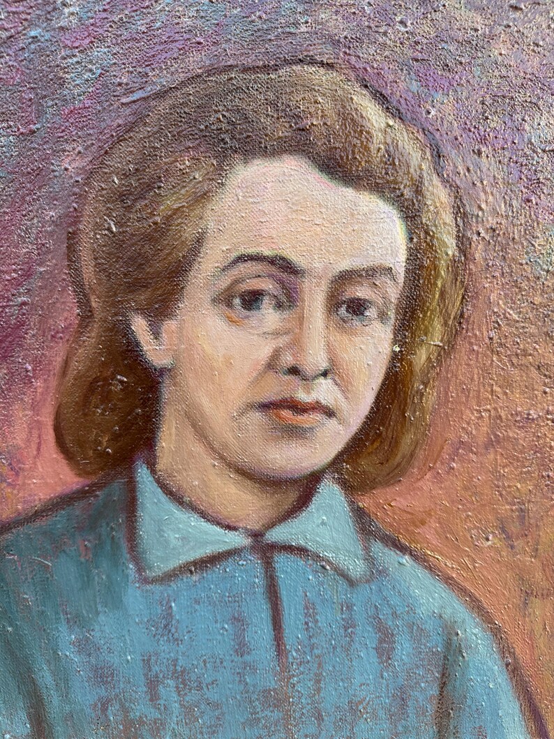 VINTAGE PAINTING, Oil Painting, Vintage Realism, Socialist Realism, Portrait, Female Portrait