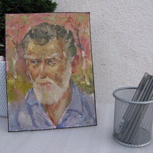 PINTURA ORIGINAL VINTAGE, pintura al óleo, realismo, realismo socialista, género, retrato, retrato masculino, Hombre, 2006, B. Portnoy